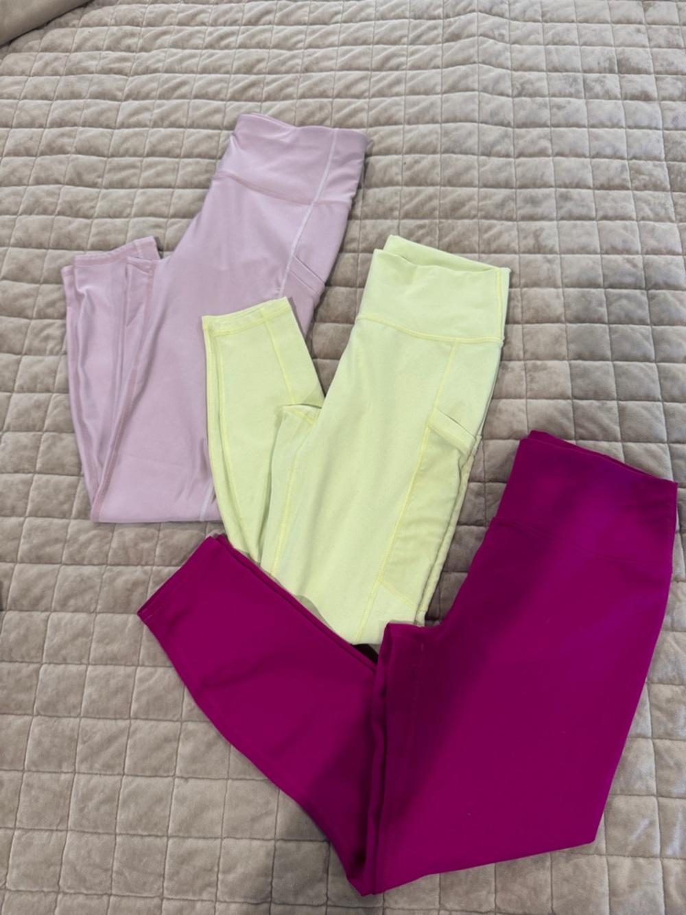Fabletics High-Rise Active Leggings - Light Pink, Lemon, Magenta